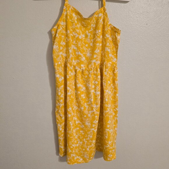 Old Navy Yellow & White Printed Fit & Flare Cami Dress for Girls | XL 14-16 - Picture 3 of 7